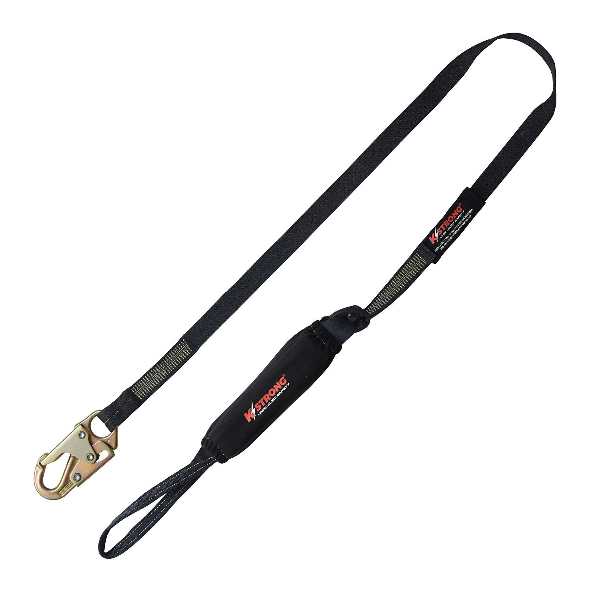 KStrong Arc Flash Rated Shock Absorbing Lanyard — 6ft., Nomex Webbing, Kevlar Stitching, Steel Snap Hook, Model# UFL201740